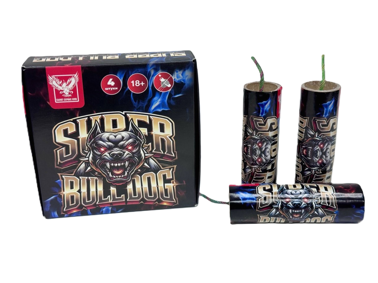 Петарды "SUPER BULL DOG" ССК 022 — крупные мощные фитильные петарды